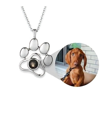 Personalized Dog Paw Photo Necklace