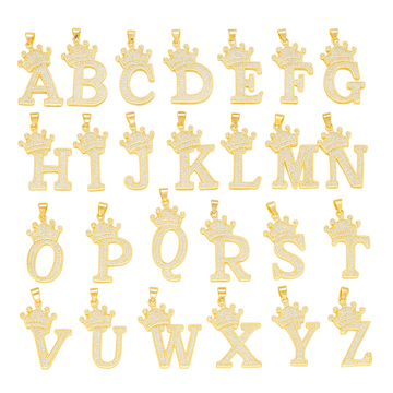 Zircon Crown 26 Letter Necklace