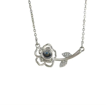 Personalized Rose Petal Photo Necklace
