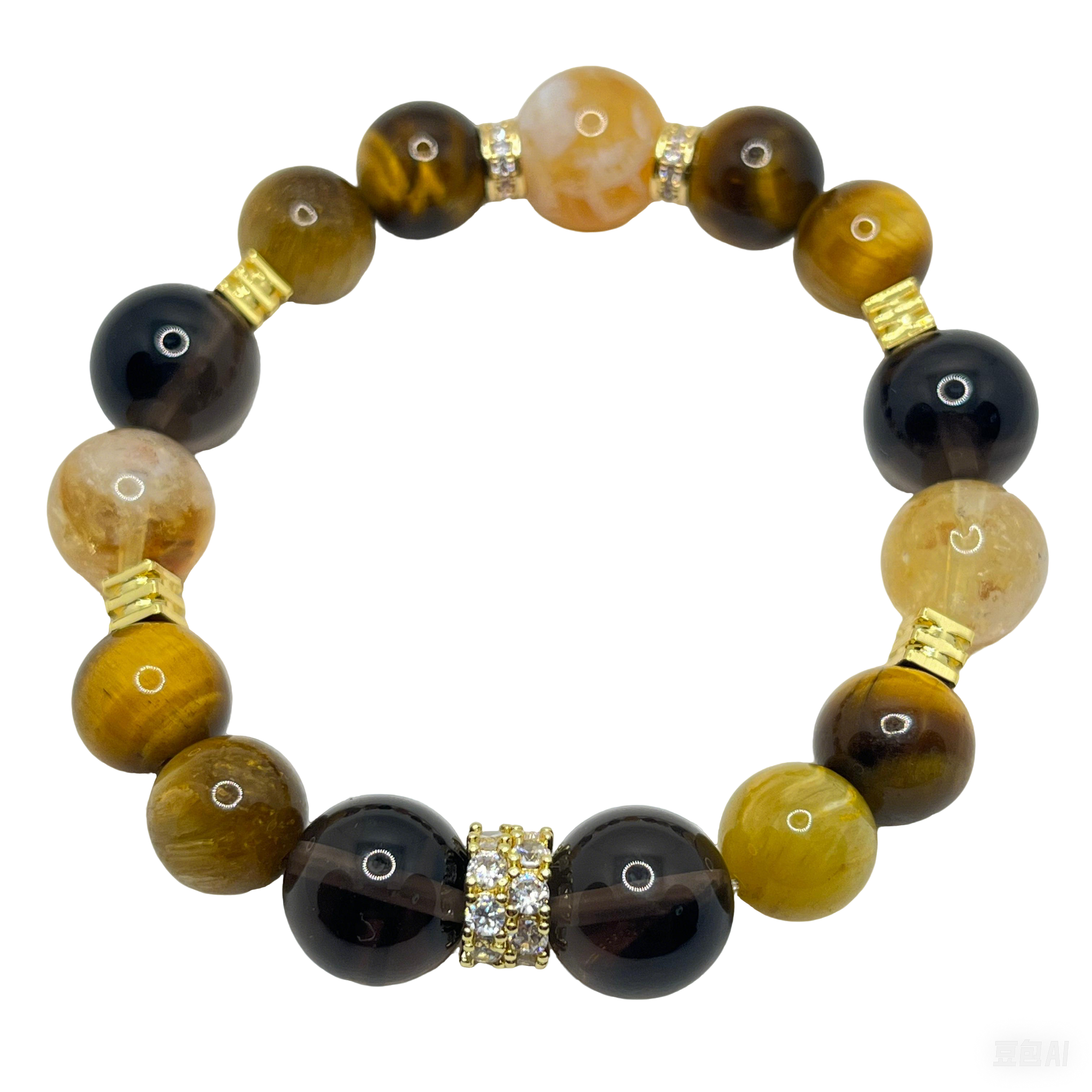 [Love Lucky]Fortune Yellow Tower Crystal Tiger Eye Stone Mixed Crystal