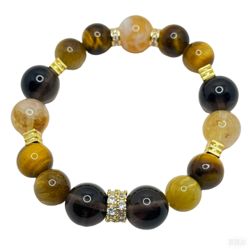 [Love Lucky]Fortune Yellow Tower Crystal Tiger Eye Stone Mixed Crystal