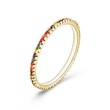 [Love Lucky]S925 silver colored zircon full diamond ring