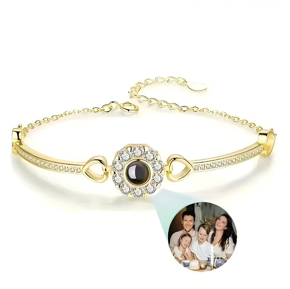 Personalized Flower Photo Bracelet