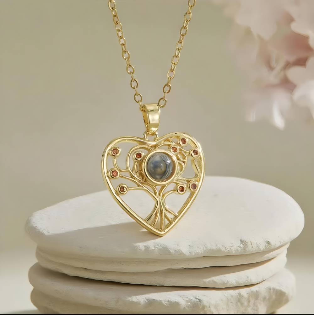 Personalized Love Tree of Life Photo Necklace