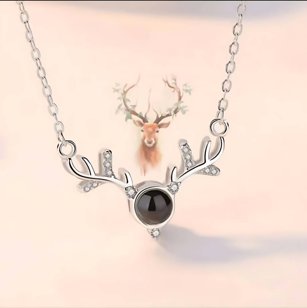 Personalized Antler Photo Necklace