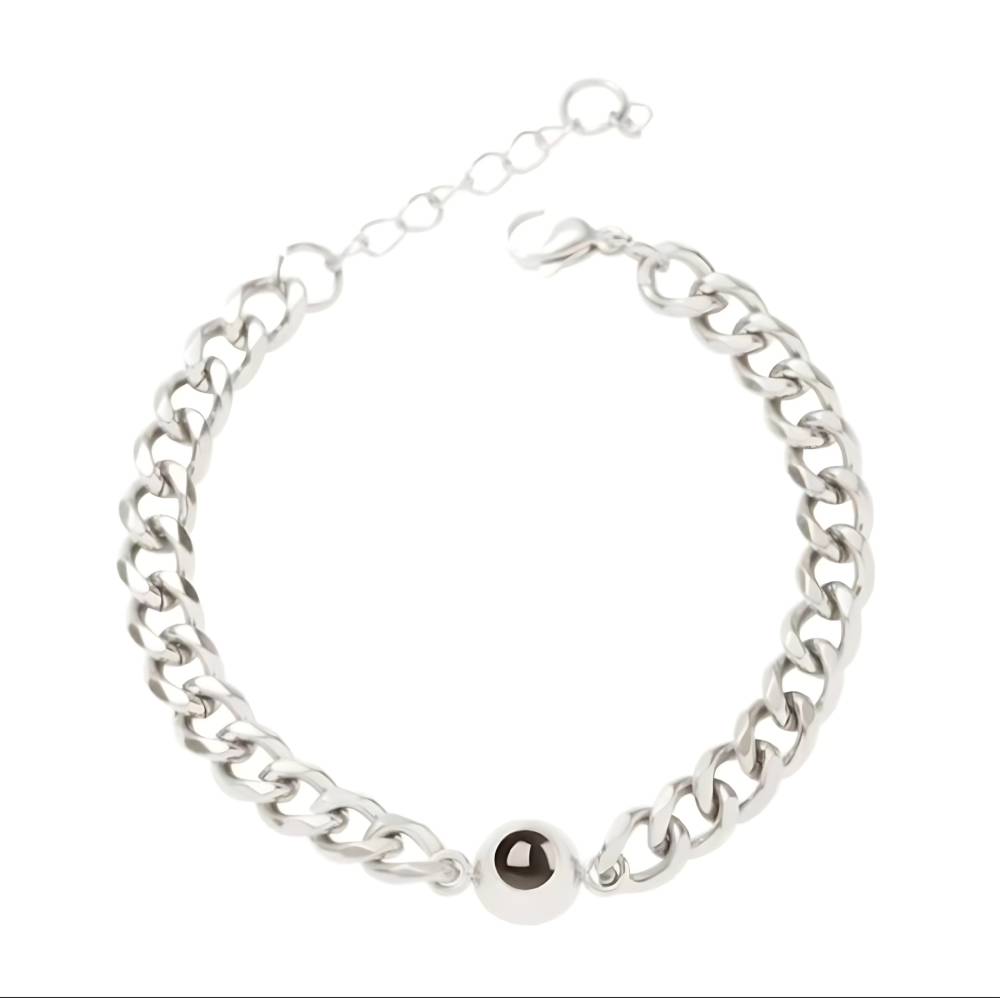 Personalized Curb Chain Photo Bracelet