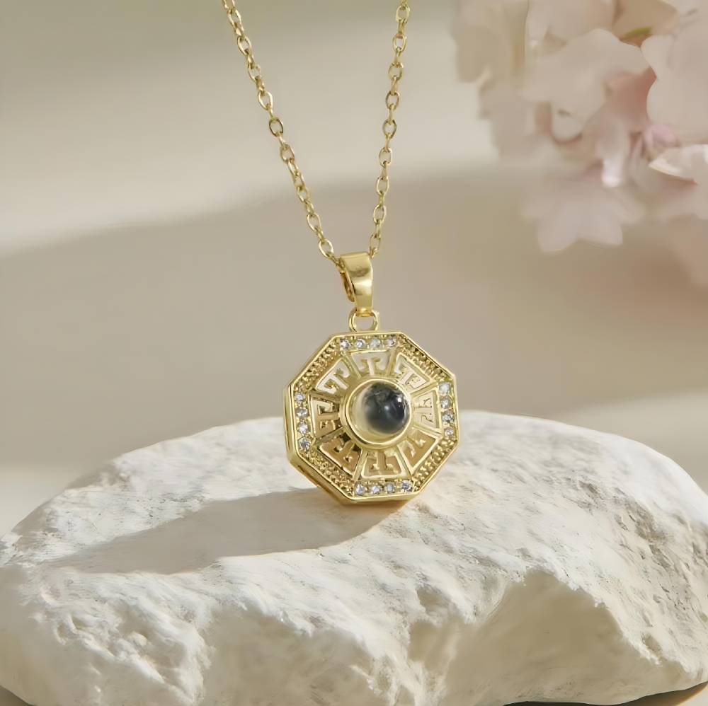 Personalized Octagon Photo Necklace