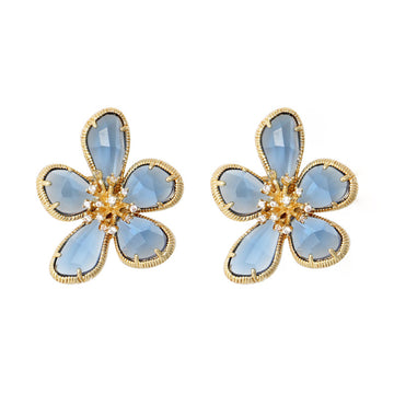 [Love Lucky]Crystal Flower Earrings