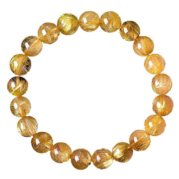 [Love Lucky]Natural Golden Rutilated Quartz Bracelet - Stone of Wealth, Confidence & Solar Energy | Premium Crystal Healing Jewelry