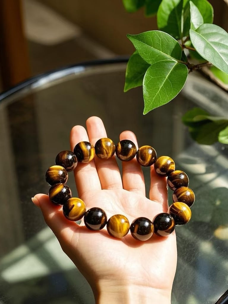 [Love Lucky]Natural Tiger's Eye Bracelet - Stone of Wealth & Courage | Golden Solar Energy for Confidence & Success