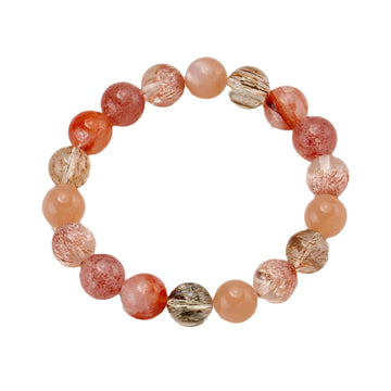 [Love Lucky]Fireworks Duobao Red Rubber Flower Bracelet