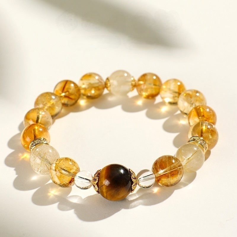 [Love Lucky]Natural yellow tower crystal golden hair crystal bracelet