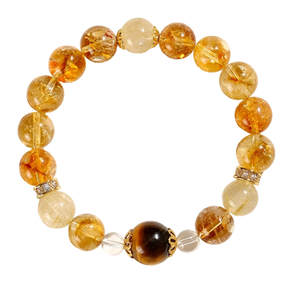 [Love Lucky]Natural yellow tower crystal golden hair crystal bracelet