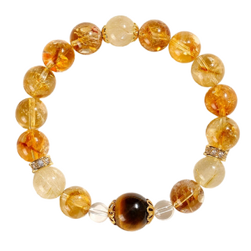 [Love Lucky]Natural yellow tower crystal golden hair crystal bracelet