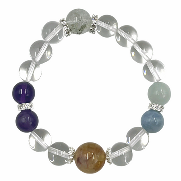 [Love Lucky]White Crystal Multi-Treasure Beaded Bracelet A