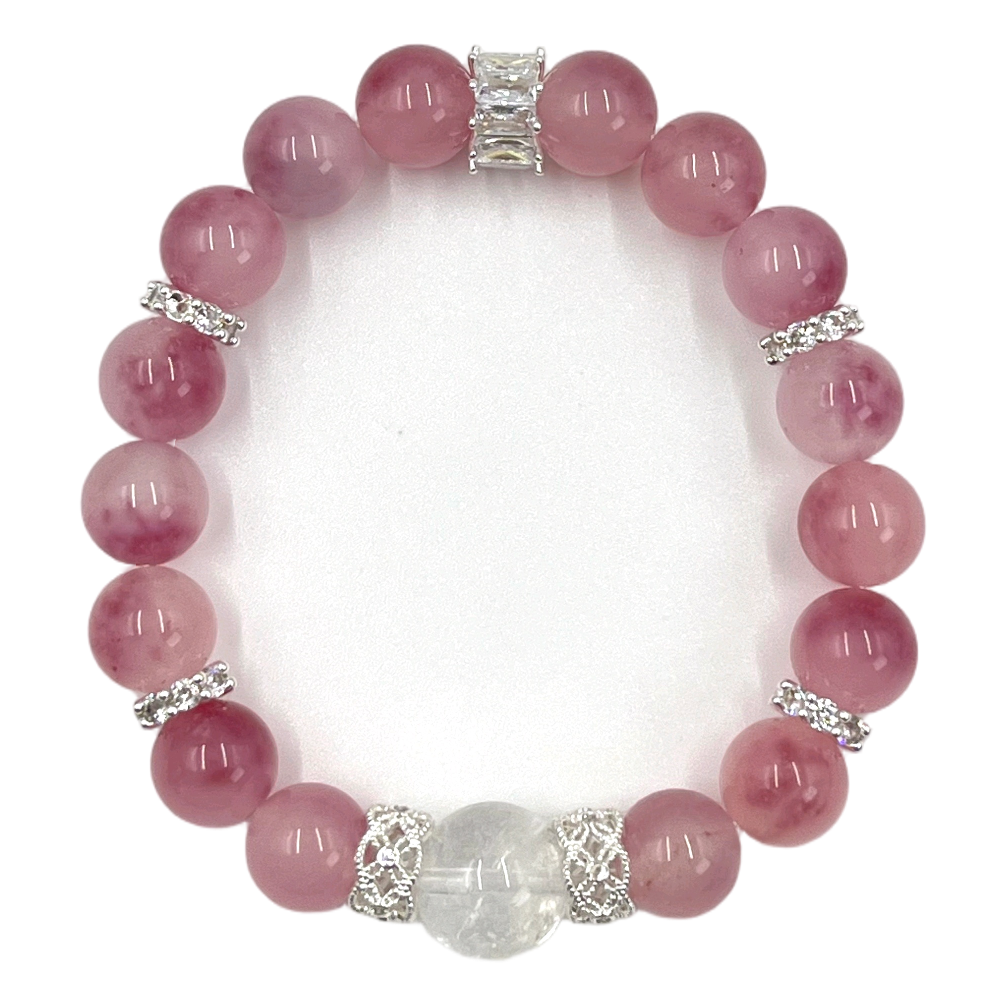 [Love Lucky]Cherry Blossom Chalcedony White Asai Bracelet