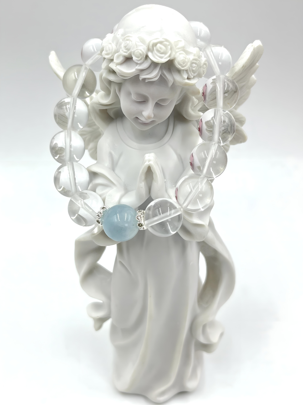[Love Lucky]White crystal aquamarine bracelet