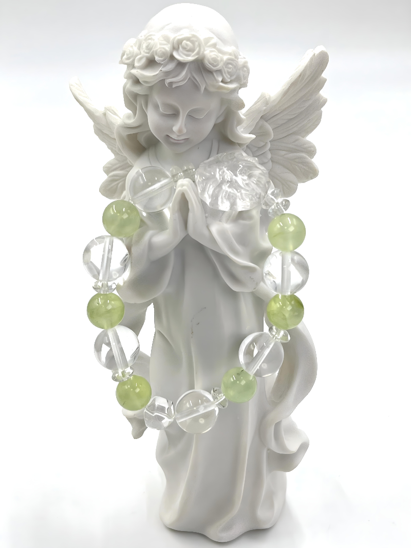[Love Lucky]Prehnite White Crystal Nine-Tailed Fox Bracelet