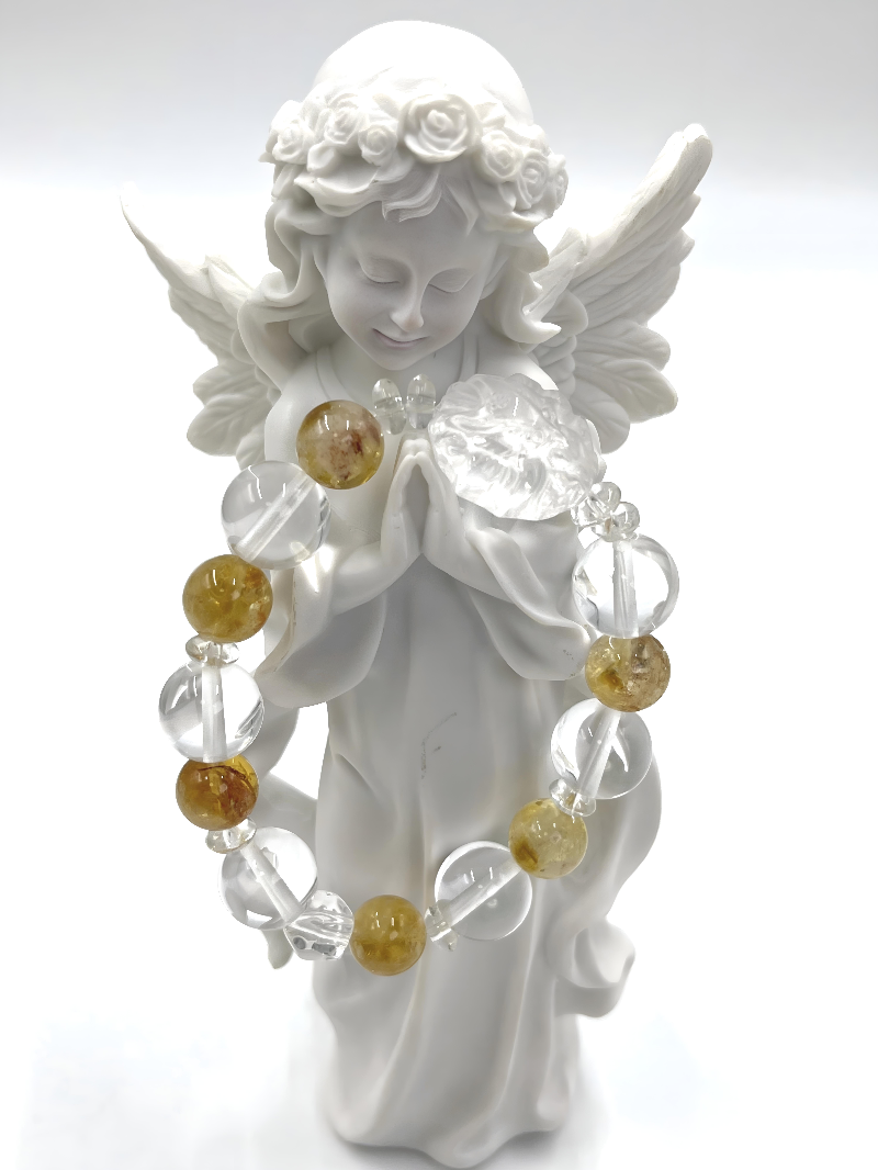 [Love Lucky]Yellow Tower Crystal White Crystal Nine-tailed Fox Bracelet