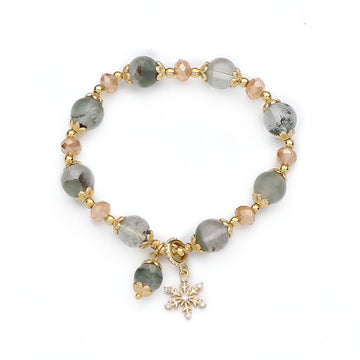 [Love Lucky]Snowflake pendant green ghost Bracelet
