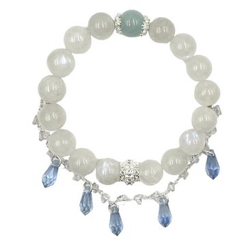 [Love Lucky] Moonlight Aquamarine Teardrop Bracelet