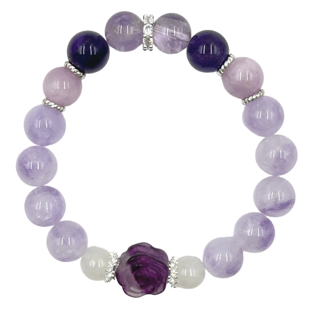 [Love Lucky]Lavender Amethyst Rose Bracelet