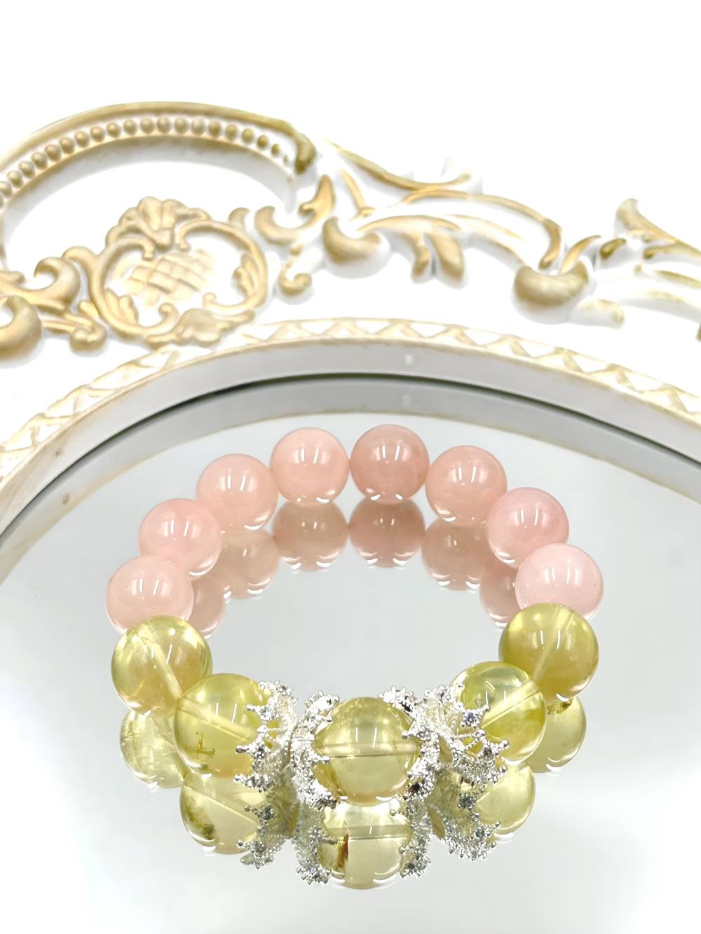 [Love's Luck] Natural Rose Quartz Lemon Citrine Bracelet
