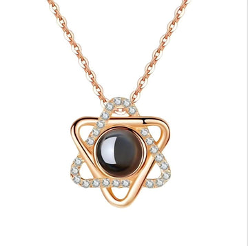 Personalized Hexagram Photo Necklace