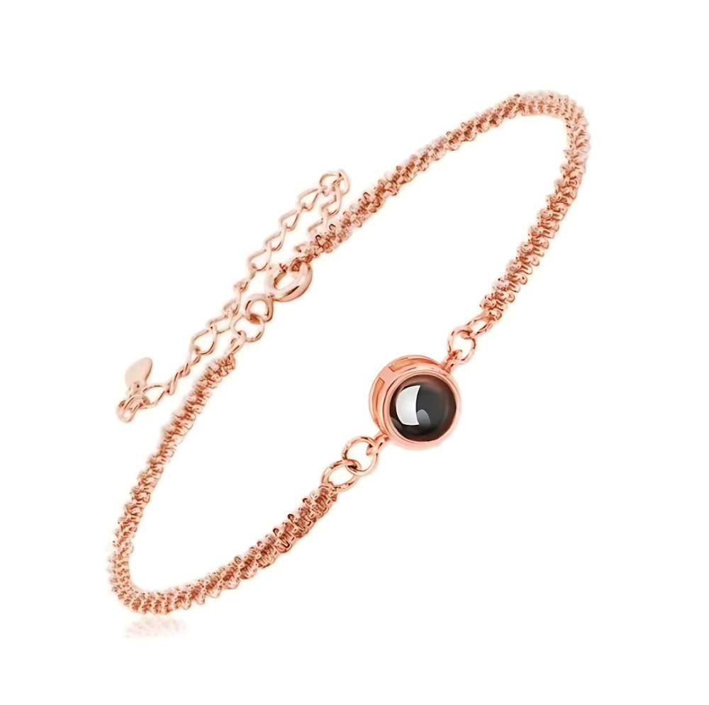 Personalized Thin Chain Photo Bracelet