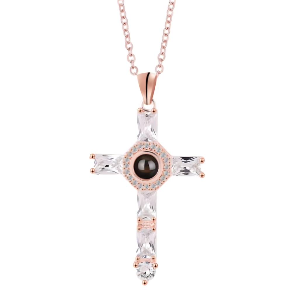 Personalized Cross Photo Necklace