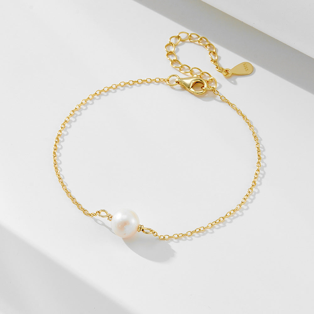 [Love Lucky]s925 silver natural pearl bracelet