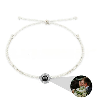 Personalized Diamond round Photo Bracelet