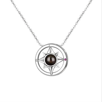 Personalized Compass Photo Necklace