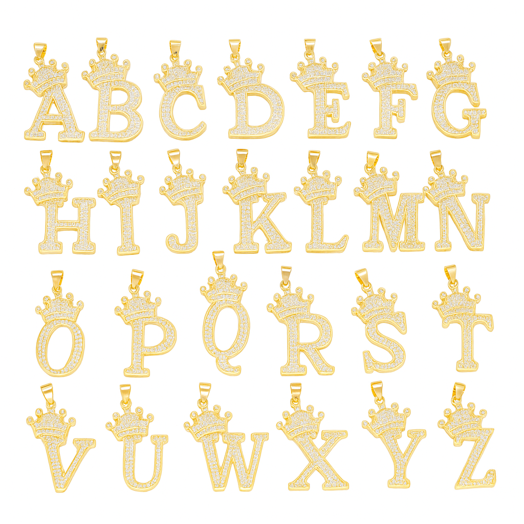 Zircon Crown 26 Letter Necklace