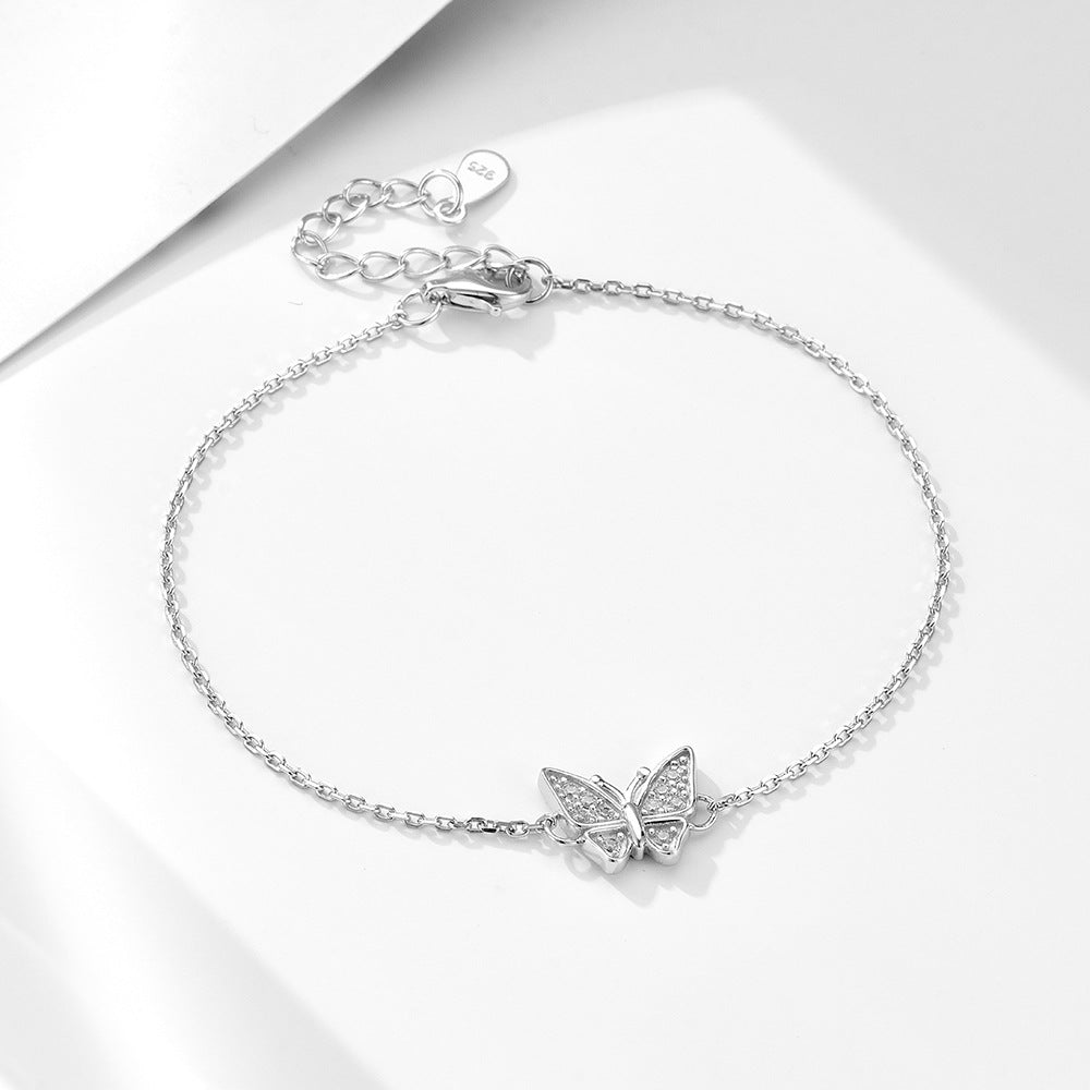[Love Lucky]S925 silver zircon butterfly bracelet