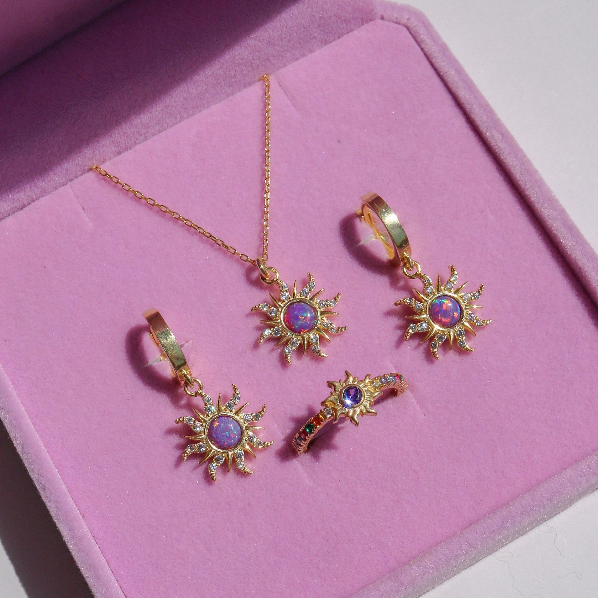 Sunburst Opal Jewelry Set