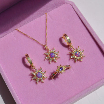 Sunburst Opal Jewelry Set