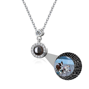 Personalised Round Diamond Photo Necklace