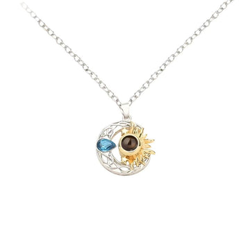 Personalized Sun and Moon Photo Necklace