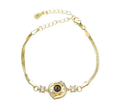 Personalised Round Flower Photo Bracelet