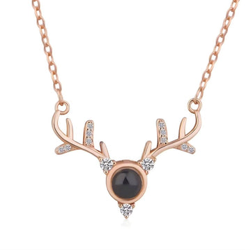 Personalized Antler Photo Necklace
