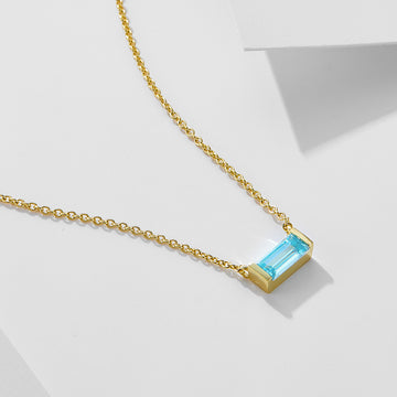 [Love Lucky]S925 silver March birthday pendant necklace