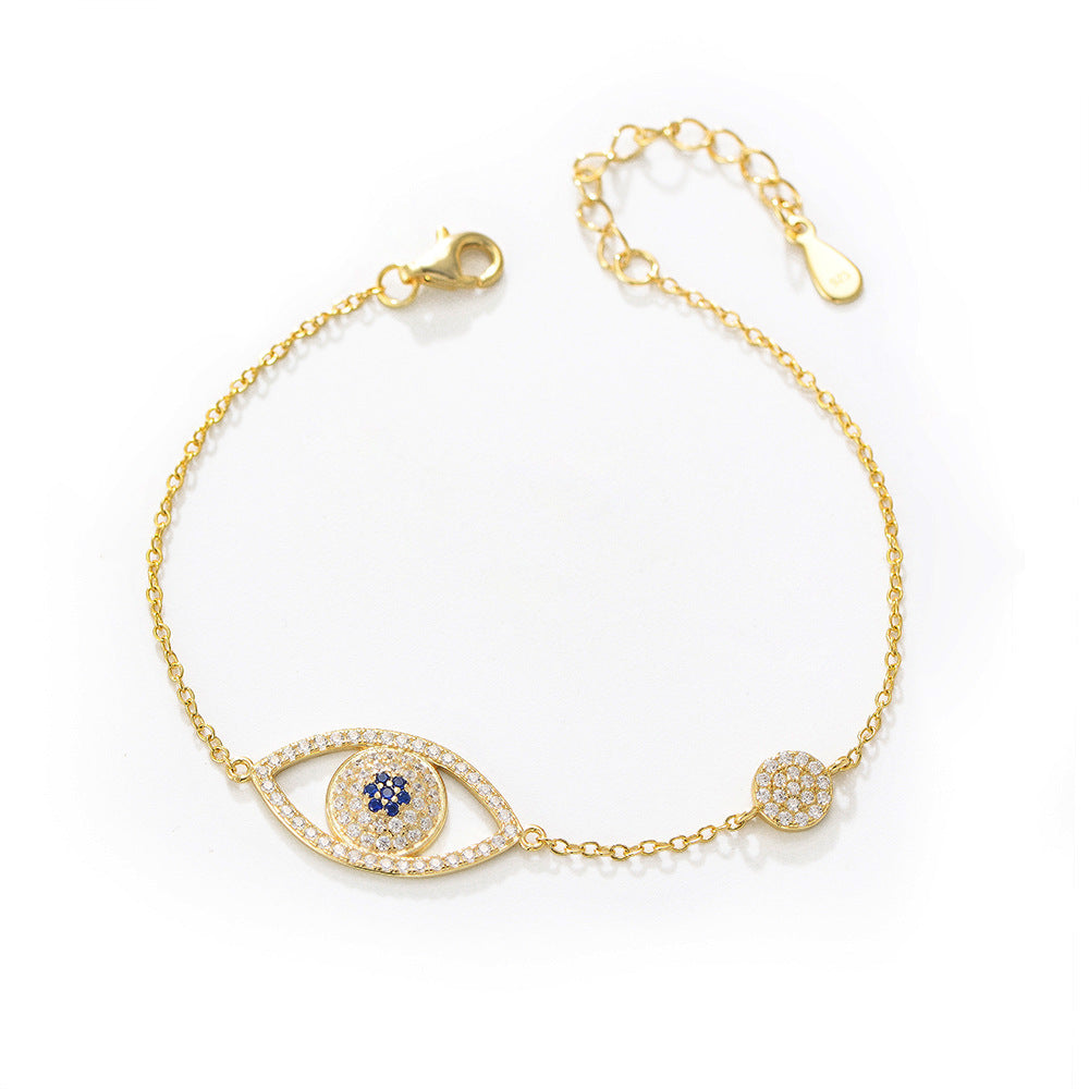 [Love Lucky]S925 silver all-match devil's eye diamond bracelet