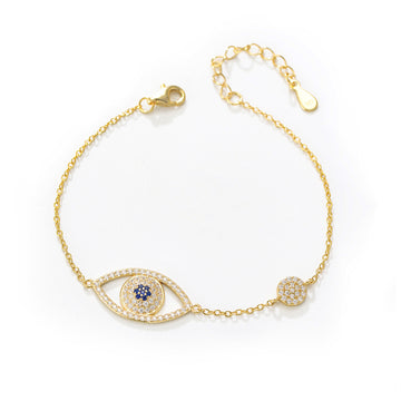 [Love Lucky]S925 silver all-match devil's eye diamond bracelet