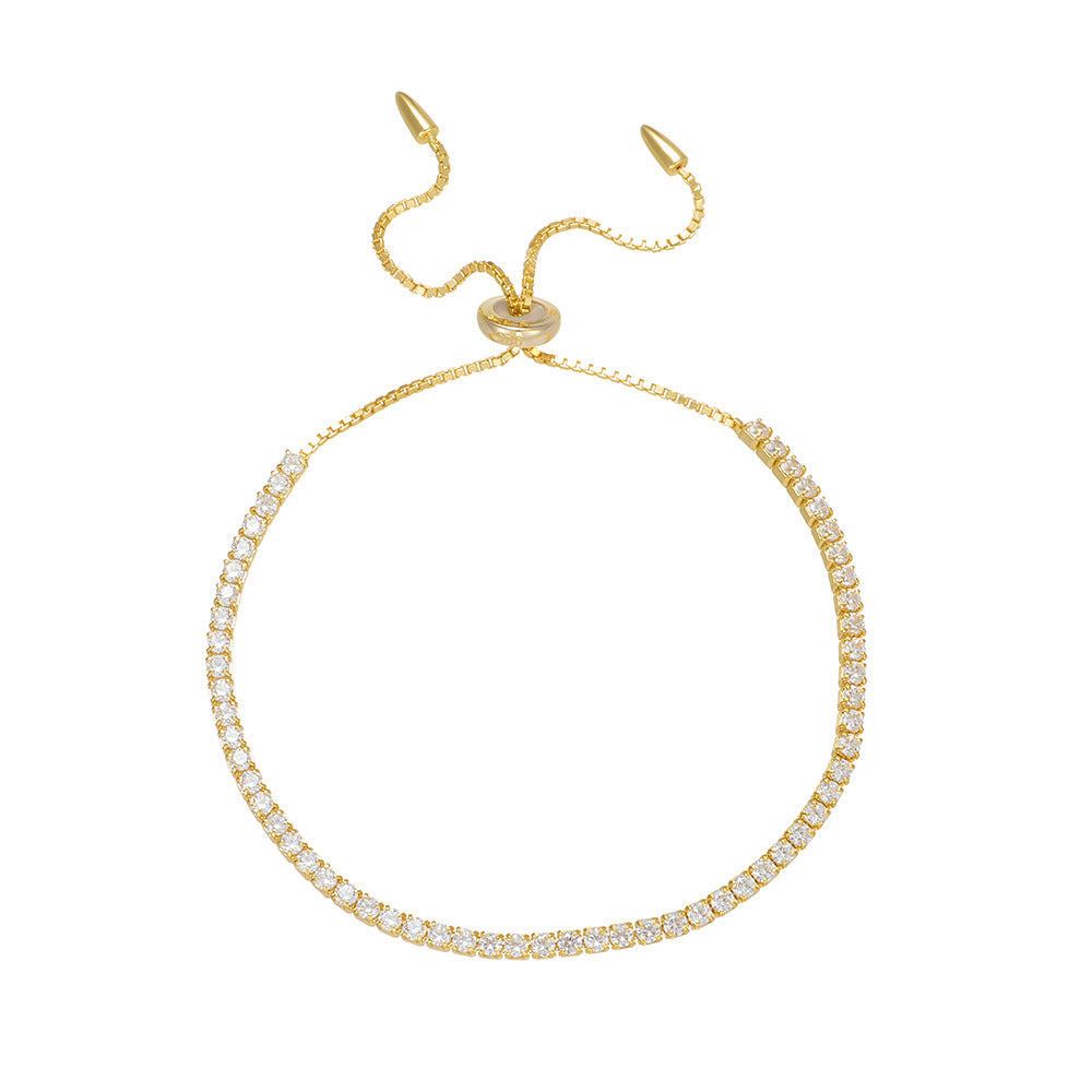[Love Lucky]S925 silver single row full diamond round zircon bracelet