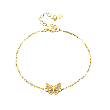 [Love Lucky]S925 silver zircon butterfly bracelet