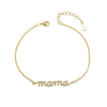 [Love Lucky]S925 sterling silver zircon letter mama bracelet