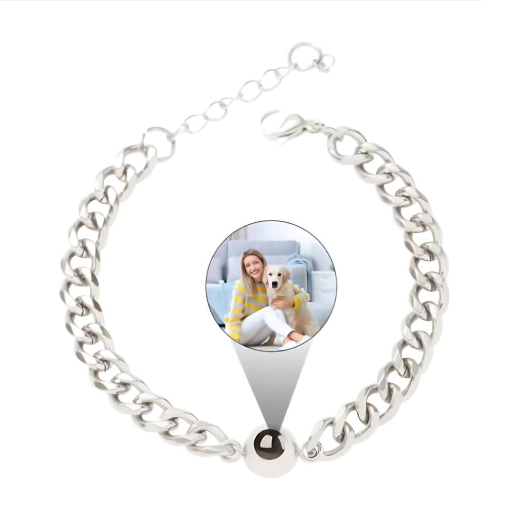 Personalized Curb Chain Photo Bracelet