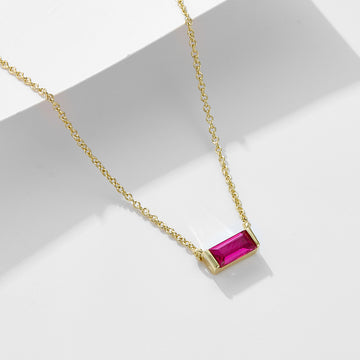 [Love Lucky]S925 silver July birthday pendant necklace