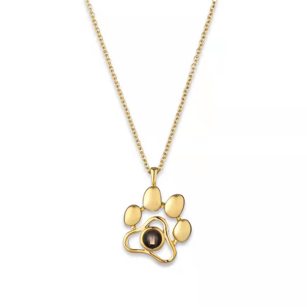 Personalized Dog Paw Photo Necklace